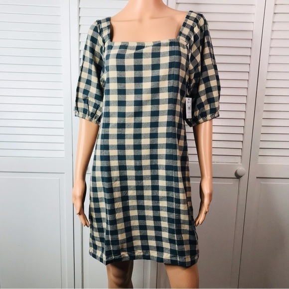 New O’NEILL Abbie Square Neckline Gingham Dress Size Medium - Picture 1 of 9